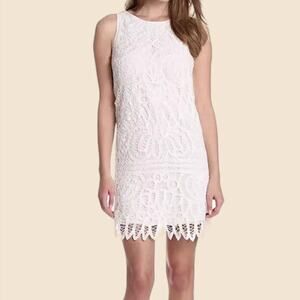 Erin Featherston Crochet Lace Mini Dress White Bridal Size 2